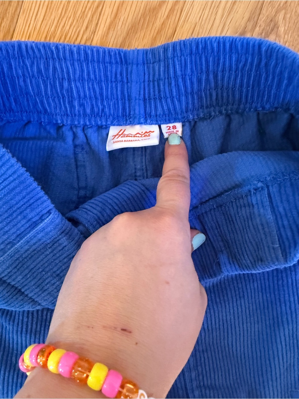 High-Waist Corduroy Shorts in Royal Blue - Picture 4 of 5